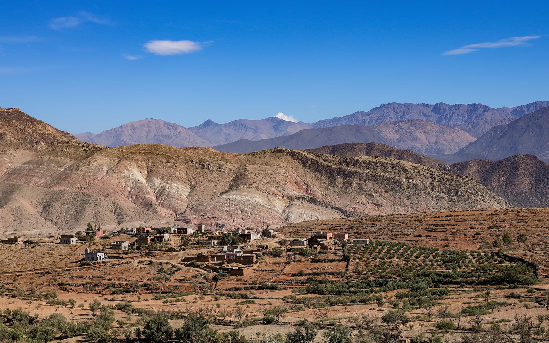 Montagnes du Haut Atlas près d'Arhbalou, province d'Al Haouz